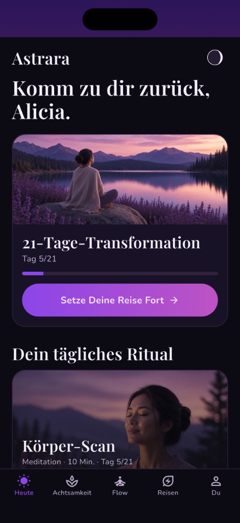 Vorschau der Astrara-App