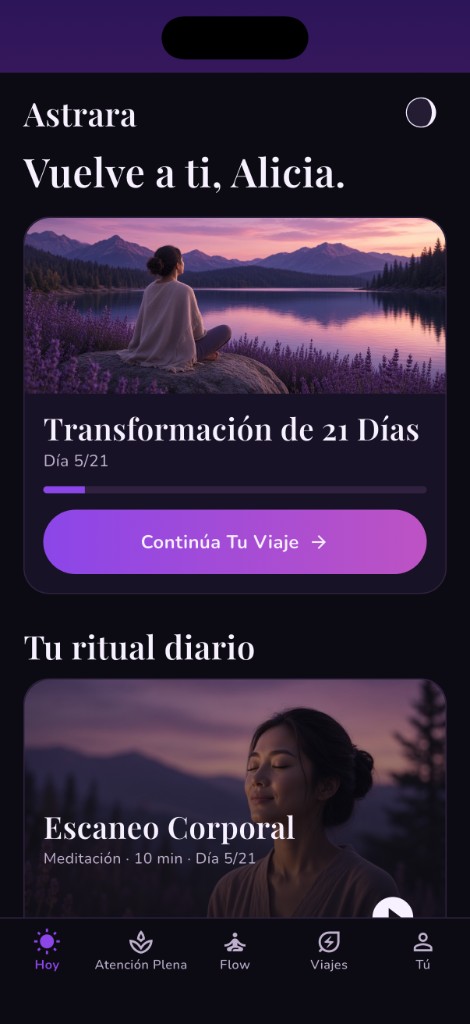Vista previa de la app Astrara